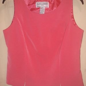 Jessica Howard Womens Pink Sleeveless Shirt Top